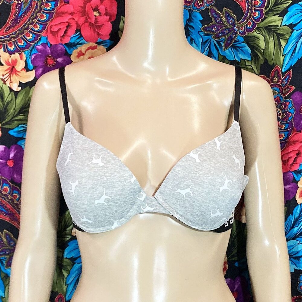 WOMEN'S PINK x VICTORIA'S SECRET BRA WOMENS SIZE 34C WIRELESS LINED